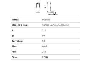 Coltello Maschio trincia sq.60x8