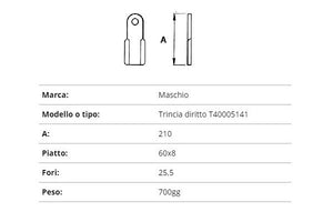 Coltello Maschio trincia dr.60x8