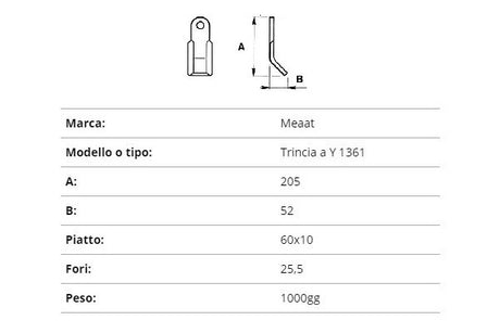 Coltello meaat trincia y 60x10