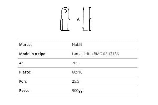 Coltello nobili lama dritta bmg02 60x10