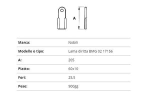 Coltello nobili lama dritta bmg02 60x10