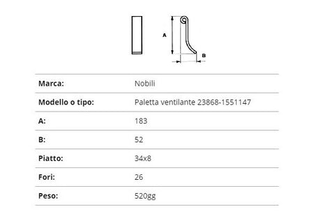 Coltello nobili ventilante 34x8/183