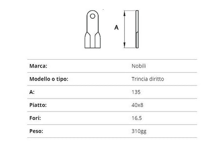Coltello nobili trincia diritto