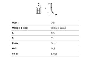 Coltello Orsi trincia y 60x8/135