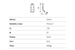 Coltello osma trinciay 50x8/155