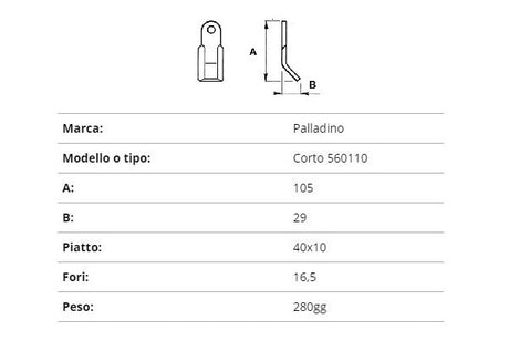 Coltello palladino corto