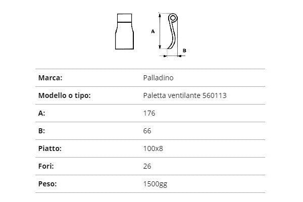 Coltello palladino paletta ventilante [1020032276-0]