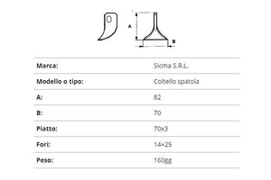 Coltello sicma spatola 70x3