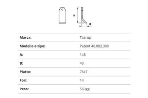 Coltello taarup patent 75x7 40.882