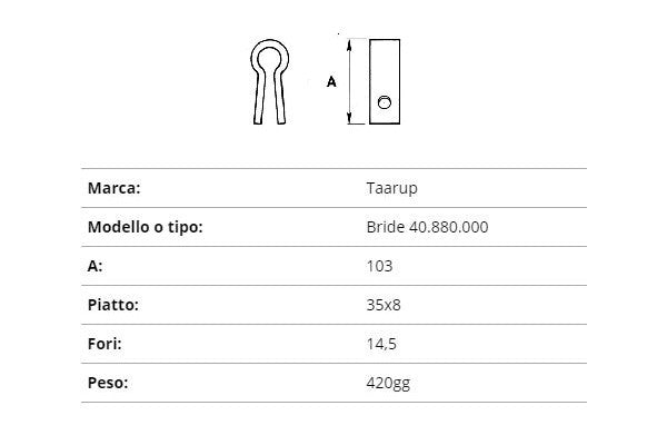 Coltello taarup bride 35x8 40.880