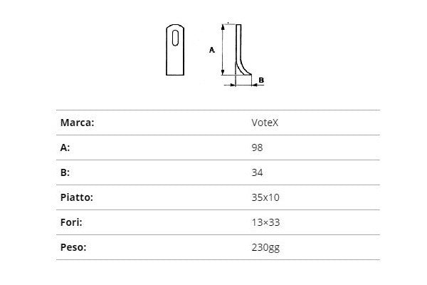 Coltello votex 35x10/98