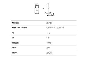 Coltello zanon y 40x8/119 5350040