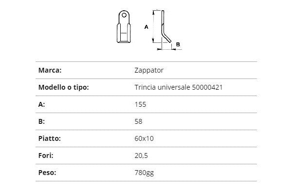 Coltello zappator trincia universale
