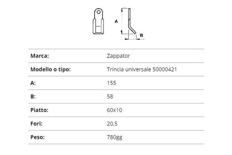 Coltello zappator trincia universale