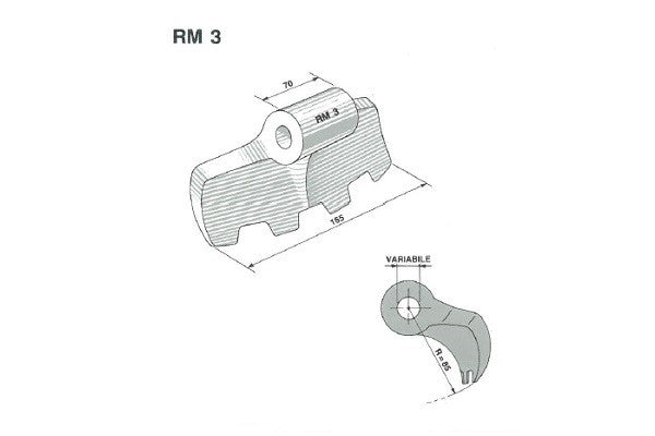 Mazza trinciasarmenti rm3 frei, fischer, palladino dentata - Foro: 20,5