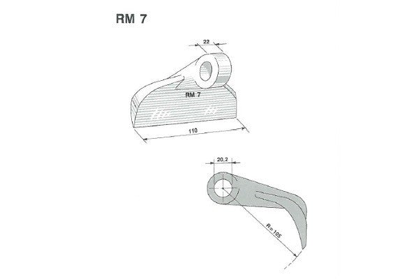 Mazza trinciasarmenti rm7 perfect - Foro: 14,5
