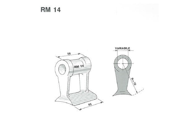 Mazza trinciasarmenti rm14 rousseau - f.25,5
