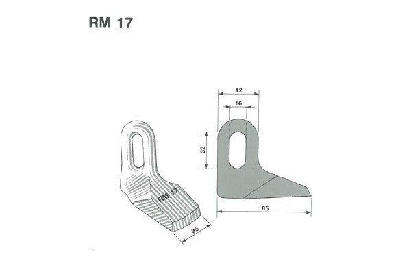 Mazza trinciasarmenti rm17 bomford - asola 32