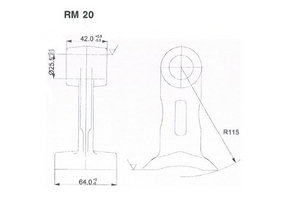 Mazza trinciasarmenti rm20 ferri - f.25,5