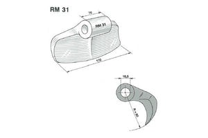 Mazza trinciasarmenti rm31 hmf - Foro: 16,5