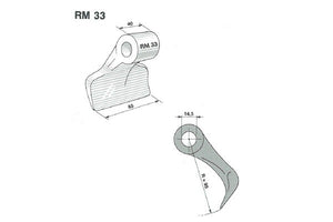 Mazza trinciasarmenti rm33 tipo hmf - Foro: 14,5