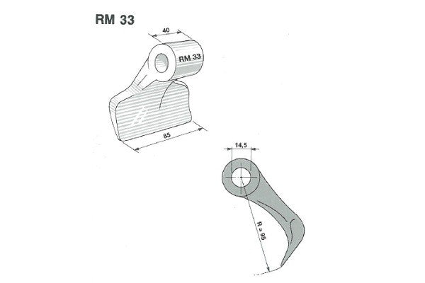 Mazza trinciasarmenti rm33 hmf - Foro: 16,5