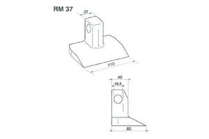 Mazza trinciasarmenti rm37 tipo meritano - f.16,5