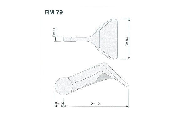 Mazza trinciasarmenti rm79 muratori - f.14,5