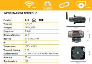 Kit impianto luci rimorchio LED wireless Movit tipo 2