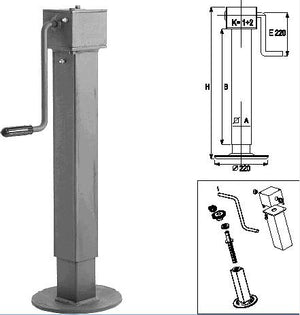 Piede appoggio con maniglia laterale 60x600