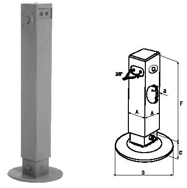 Piede idraulico quadro 80x700 corsa 500