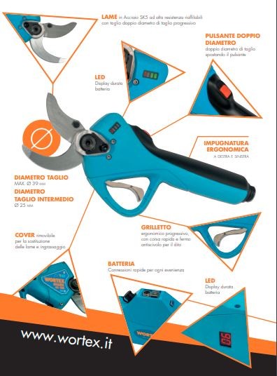 Forbice potatura shark 40 pr2 cbb a zaino