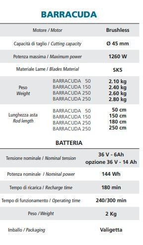 Forbici potatura barracuda 250 cbb