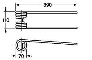 Dente per girello kuhn diritto