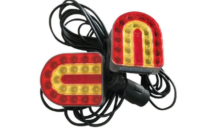 Kit impianto luci rimorchio LED calamitato Movit tipo 2