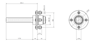 Semiasse quadro 30 mm, 4 fori, attacco balilla