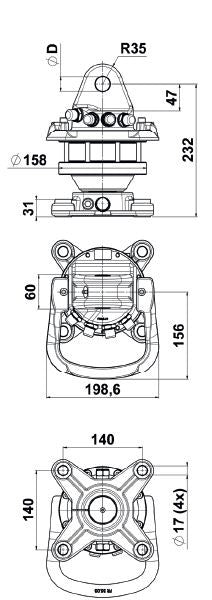 Rotore idraulico fr 35 flangiato