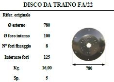 Disco da traino fahr km22 - kuhn 165