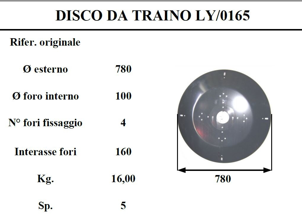 Disco traino lince 165