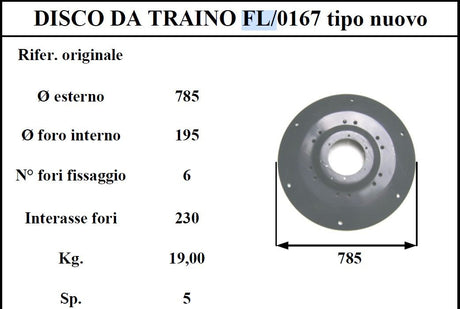 Disco traino fella 167 nt d785