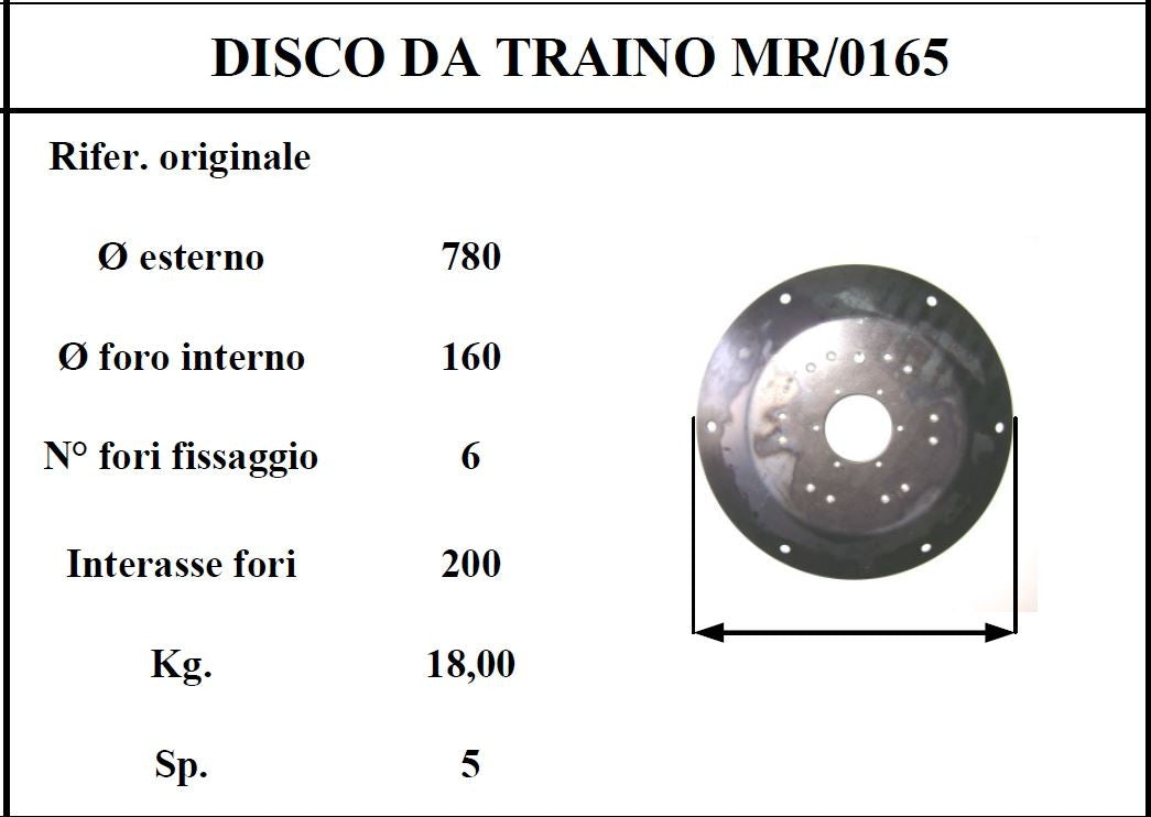 Disco traino morra 165