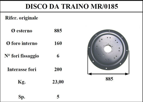 Disco traino morra 185