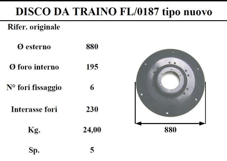 Disco traino fella 187 d880 tn