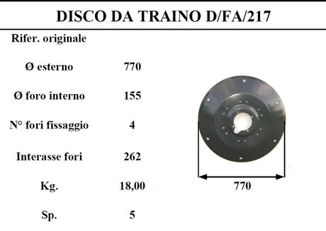 Disco traino d/fahr 2.17