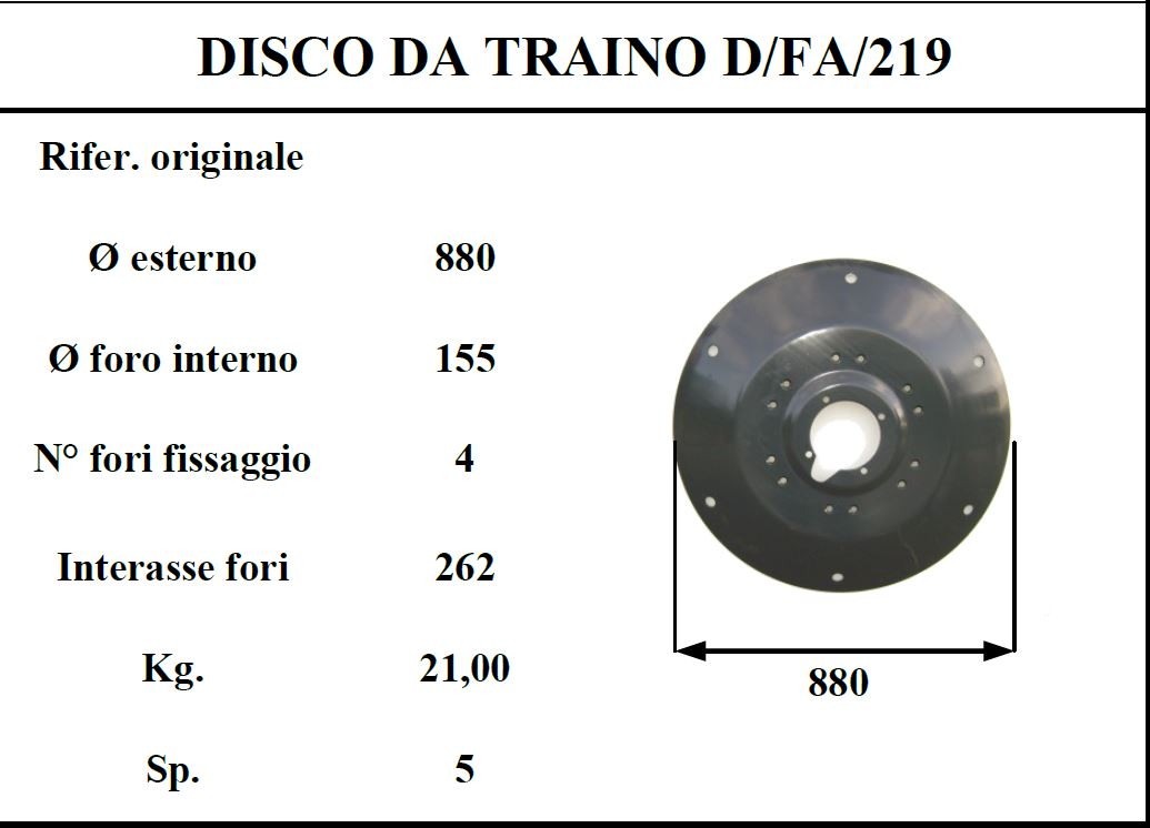 Disco traino d/fahr 2.19