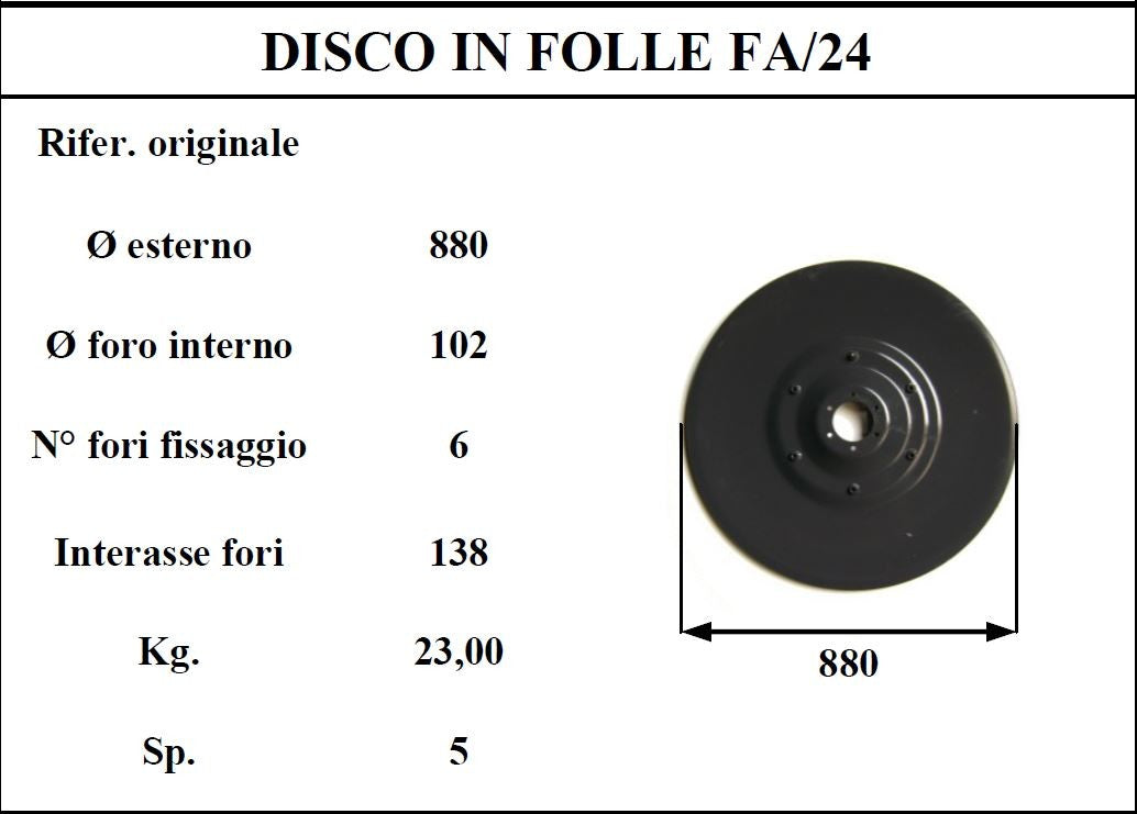 Disco folle fahr km24- kuhn 185