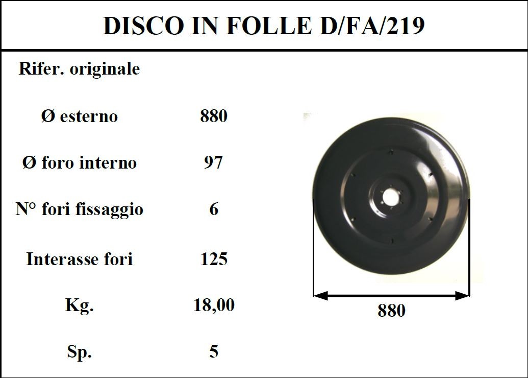 Disco folle d/fahr 219