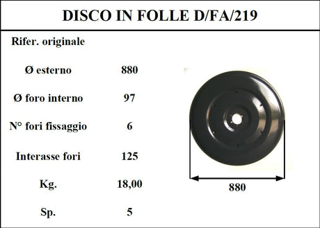 Disco folle d/fahr 219