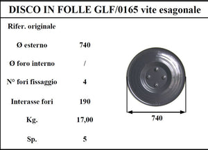 Disco folle galfre' 165 4 fori esagonali