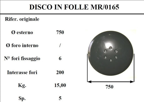 Disco folle morra 165